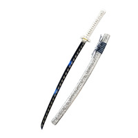 Épée de lune d'automne forgée à la main Longquan, finition bleue oxydée au four, acier 1060, 103 cm, Katana, cadeau pour homme