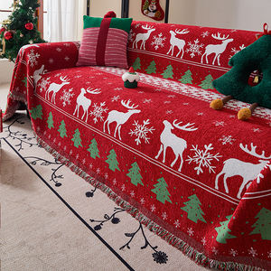 <span class=keywords><strong>Housse</strong></span> de <span class=keywords><strong>canapé</strong></span> en chenille de Noël, quatre saisons, universelle, antidérapante, adaptée aux fêtes, décoration de salon, cadeaux de Noël - Product Image 3