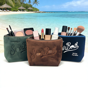 Borsa Cosmetica in Neoprene a Righe RTS, Grande Pochette da Viaggio Estiva da Donna con Cinturino da Polso, Borsa per il Trucco Stampata di Design - Product Image 5