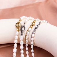 Colliers de perles d'eau douce pour femmes, bijoux élégants, bouton O T, Vintage, ensemble de colliers de perles personnalisés