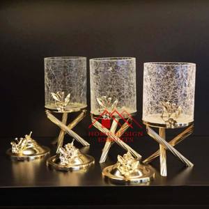 Ensemble de 3 boîtes de stockage de poudre de café en verre craquelé pour l'utilisation d'ustensiles de cuisine Ensemble de 3 boîtes de conserve en verre de haute qualité pour aliments - Product Image 5