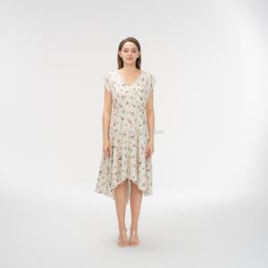 Vestidos Largos para Mujer, Nueva Moda Casual, Vestidos Largos con Estampado OEM, Cuello en V, Vestidos de Fiesta 2025 - Product Image 1