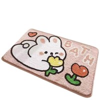 Tapis de sol en cachemire tendance, mignon, absorbant, lavable à la main, style Ins, forme d'alien, dessin animé, pour salle de bain, chambre, toilettes, entrée, salon