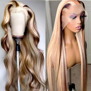 شعر مستعار P4/27 شعر مستعار بدانتيل أمامي عالي الكثافة شعر مستعار أصلي باروكات بلون خام للشعر المستعار للنساء السود 13x4 شعر برازيلي - Product Image 3