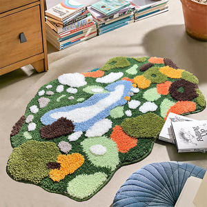 <span class=keywords><strong>Tapis</strong></span> de chambre floral tufté vert forêt <span class=keywords><strong>tapis</strong></span> de jeu confortable pour enfants Logo personnalisé <span class=keywords><strong>tapis</strong></span> antidérapant en microfibre - Product Image 2
