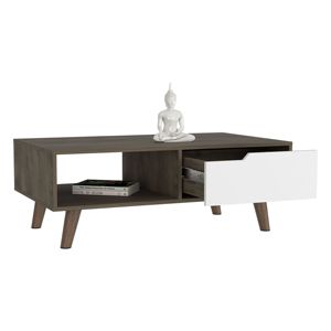DB 2.0 Bull Coffee Table Durable Modern Living <b>Room</b> Furniture with One Drawer Four Legs <b>Dark</b> Brown/White Finish for Home Use - Product Image 3