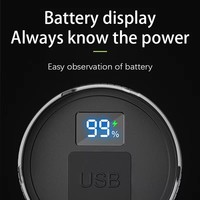 Lampe torche tactique LED rechargeable 2000 lumens, zoomable, avec lumière de travail latérale COB et batterie externe pour le camping et les activités de plein air