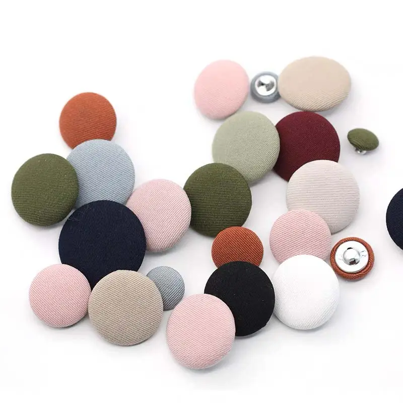 Embroidery Fabric Button Covered Fabric Cloth Buttons For Women's Coat Shirt
