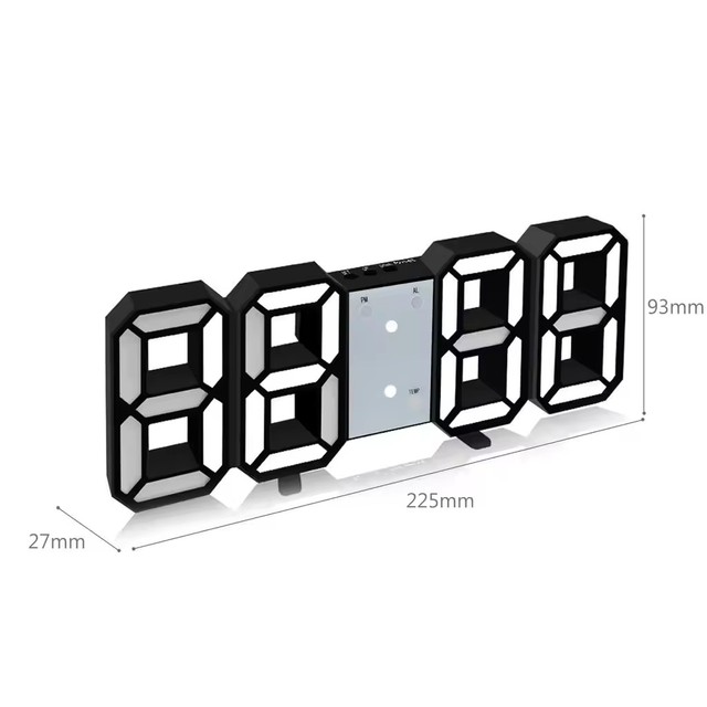 Sophisticated Technology 3D Home Decor Display Temperature and Date Digital Alarm Wall LED Desktop Large Table LED Clock