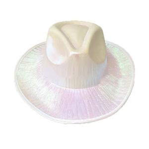 패션 할로윈 파티 모자 라이트 카우보이 모자 핑크 페도라 재즈 모자 - Product Image 5