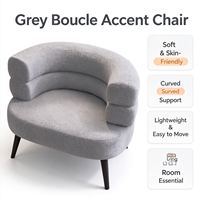 Fauteuil rembourré moderne style ours avec pieds en bois massif pour salon, chambre ou hôtel