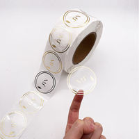 Étiquettes autocollantes personnalisées en rouleau avec logo, impression dorée à chaud, transparentes, pour l'emballage de bouteilles de vin