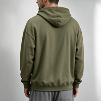 Sweat-shirt à capuche vert pour homme avec imprimé graphique, lettres en relief, poche kangourou et cordon de serrage, style streetwear, OEM ODM
