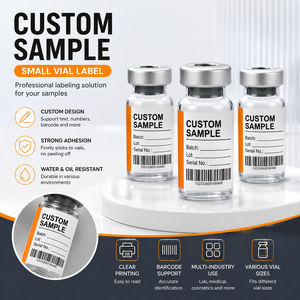 Autocollants de codes-barres mats résistants à l'eau et à l'huile, adhésifs puissants, texte personnalisé pour flacons de peptides lyophilisés Xilin - Product Image 1