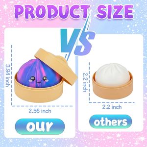 Ombre <b>Squishy</b> Dumpling Stress Relief Toy Blind Pack Cute Fidget Toy with Adorable Expressions for All Ages - Product Image 3