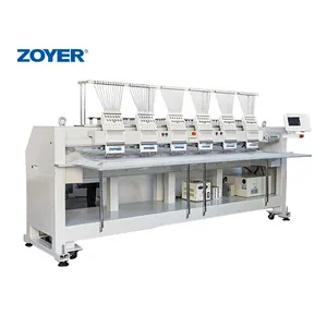 ZY-EM1206F Zoyer nakış DİKİŞ MAKİNESİ 6 kafaları 12 İğneler düz nakış DİKİŞ MAKİNESİ çift tekerleği ile sequins cihazı