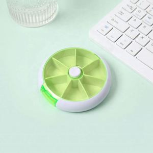 Boîte de rangement médicale en plastique Jh Medibox, promotionnelle, ronde, étanche, avec fonction de rotation pour un rangement efficace des pilules - Product Image 3