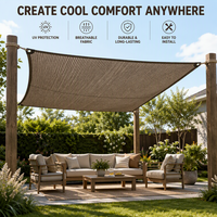 Filet d'ombrage beige en HDPE stabilisé aux UV pour jardin, terrasse et protection des plantes