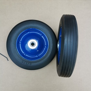 Solid Rubber <b>Wheels</b> 8X1.75 Firm Tread For Tool <b>Cart</b> And Handcart Use No Brake Included Bolt Hole Type - Product Image 1