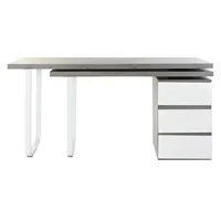 Bureau en MDF et métal 150x120x75 GRIS