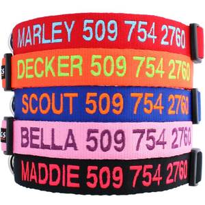 Personalized <strong>Dog</strong> <strong>Collar</strong> Soft Neoprene <strong>Embroidered</strong> <strong>Name</strong> Logo Phone Number Reflective Nylon Padded <strong>Dog</strong> Pet <strong>Collar</strong> for All Breeds - Product Image 1
