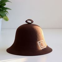 Chapeau de sauna de luxe 100 % laine mérinos, feutre pressé haute densité, bonnet Banya pour protection thermique et soin des cheveux, logo brodé personnalisé, OEM
