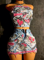 Robe midi moulante sans bretelles à imprimé floral vibrant pour femme, idéale pour la plage, les soirées ou les rendez-vous