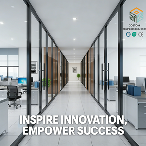 SZMK 2026 Cloison de séparation en verre trempé de haute qualité avec <span class=keywords><strong>cadre</strong></span> en alliage d'aluminium pour bureaux commerciaux et salles de conférence - Product Image 1