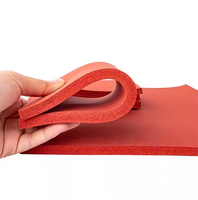 1mm-15mm Dicke Geschnittene Hochtemperatur-Wasserfeste Stoßdämpfende Langlebige Rote Silikon-Schaumstoffmatte 0,5-1,0m X 0,5-1,5m ROHS/ISO9001