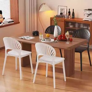 Modern <b>Plastic</b> <b>Dining</b> <b>Chair</b> With Backrest Hollow Seashell Design For Home Or Restaurant Use - Product Image 4