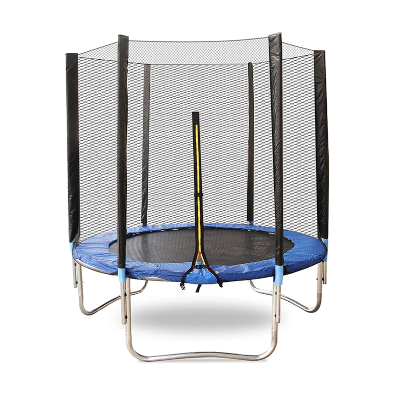 Батут для прыжков с защитной сеткой, банджи для детей, двойная защита, с рулем, круг, для улицы