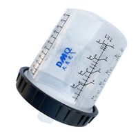 Gobelet en plastique sans nettoyage pour mélange de peinture 600 ml avec graduation, connecteur de conversion pour pistolet de pulvérisation, pour revêtement de quincaillerie de meubles en Chine
