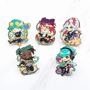 Cute Hard Enamel Pin Soft Custom Anime Character No Minimum Order Quantity Metal Badges Lapel Pins Backstamp Screen Printing