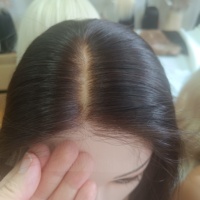 Siap Kirim Wig Kombinasi Ultra 5x5 Thin HD Lace Top Weft Back dengan Silicone Cap untuk Alopecia dan Rambut Rontok, 100% Rambut Asli Eropa Virgin