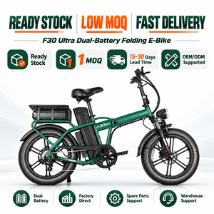 Vélo électrique pliable QMWHEEL F30 Ultra UK Stock, longue autonomie, 20 pouces, 250W, 48V, 70Ah, double batterie - Product Image 1