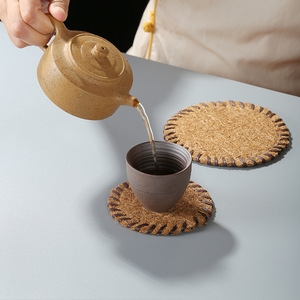 Handmade Natural Palm Fiber Coaster Circle 8cm 10cm 13cm 16cm 18cm 20cm Heat Insulating Tea Ceremony Accessory - Product Image 3