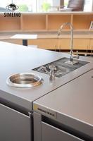 Meja Kerja Bartender Stainless Steel Multifungsi dengan Wastafel dan Freezer, Peralatan Bar Premium Simeino XMN Bar-4700