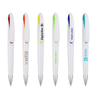 Porte-stylo blanc avec logo personnalisé le plus recherché Stylos à bille à crochet coloré
