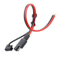 موصل 18AWG 2sae إلى كابل معلب مع غطاء غبار لطرف السيارة مقبس SAE