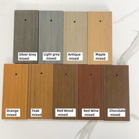 Plancher en teck pour extérieur, revêtement en bois-plastique WPC imperméable pour terrasses de jardin, patios et décoration de sols extérieurs