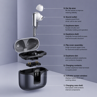 Écouteurs TWS 6.0 avec chargement Type-C, contrôle tactile, design semi intra-auriculaire, moule exclusif, écouteurs sans fil avec étui de chargement