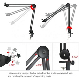 Takenoken Heavy-Duty Suspension Ciseaux Microphone Boom Bras Stand Anneau Lumière Vlogging Accessoires pour Studio Photo Photographique - Product Image 2