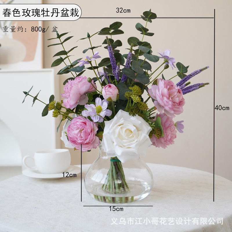 Spring-colored rose peony potted plant
