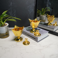 Brûleur d'encens musulman doré de style moyen-oriental par galvanoplastie décoratif pour la maison, le bureau et la chambre à coucher.