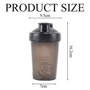 Custom Logo Plastic Shaker Bottle for Protein Powder Mixed Non-Leak 400ML Gym Shaker <b>Cups</b> Mixer Bottle for Fitness Sports - Product Image 4