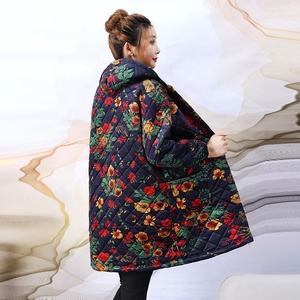 Multi Floral Pattern Options Grandma Coat Keep Warm Women Pull Coat Long Style Oversized Flora Coat for Women - Product Image 3