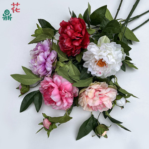 Fleurs de pivoine en soie réalistes pour décorations de mariage, fleurs artificielles pour accessoires de scène et allées - Product Image 1