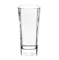 Ensemble de 6 verres à highball français modernes, forme carrée, transparents, à paroi simple, 330 millilitres, pour l'eau et les boissons