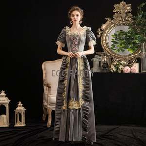 Drop Ship Custom Made quantité minimale de commande 1pc 18th Victorian <span class=keywords><strong>Marie</strong></span> <span class=keywords><strong>Antoinette</strong></span> Rococo Dress Ball Gown Women's Lace Costume Gray - Product Image 4