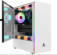 New Design White E-ATX Aluminum Alloy Gaming Tower PC Case Front RGB Strip Side Window High Airflow Chassis for RTX Graphics
